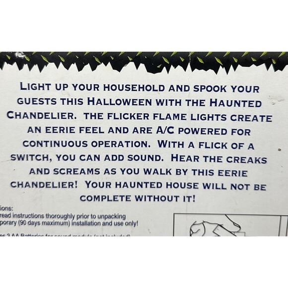 Vtg Gemmy Haunted 16” Spooky Chandelier With Sound & Flickering Lights Gargoyles - Picture 11 of 17